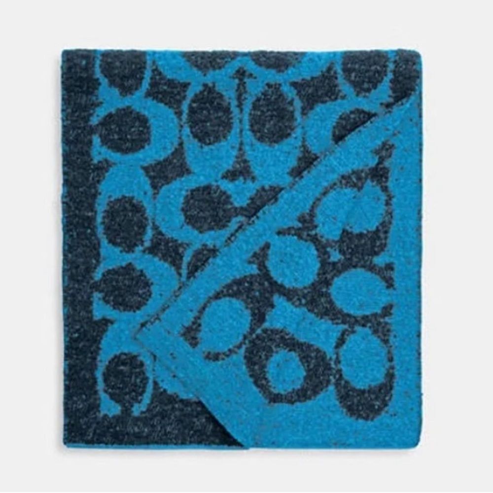 NWT WOOL/ALPACA Signature Muffler Scarf - BLUE - Picture 1 of 6